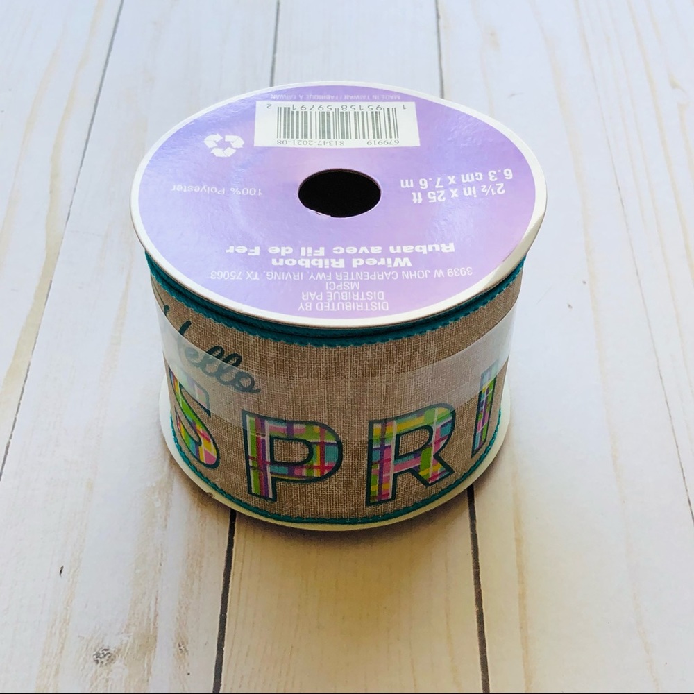 Hello Spring Burlap Ribbon - Picture 5 of 6